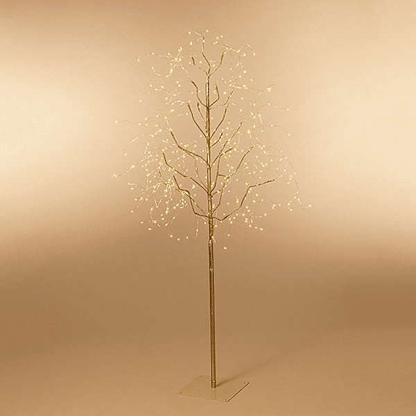 Gold Tree with Warm White LED Lights Two Sizes