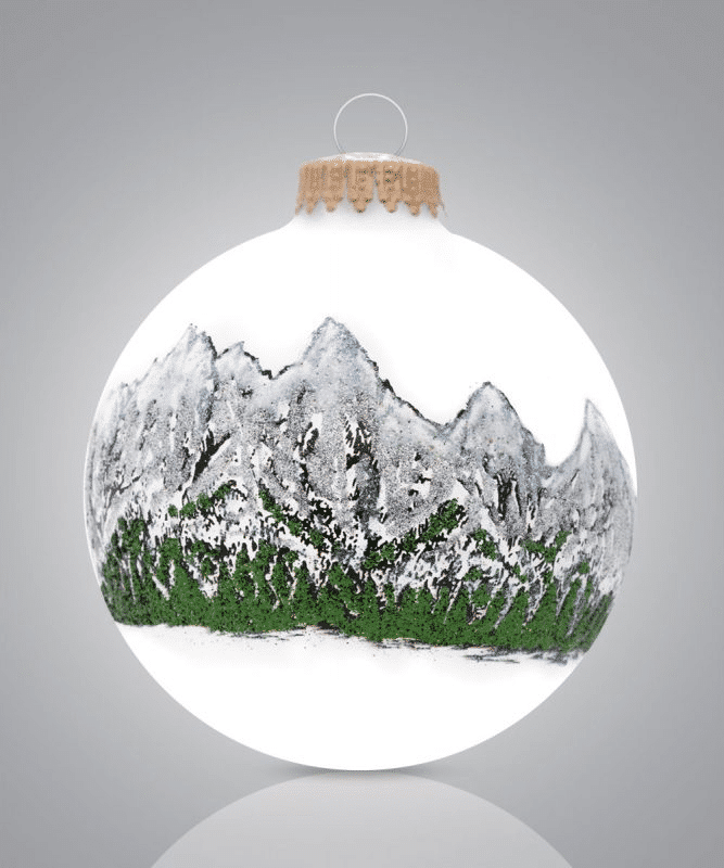 Colorado Snow Capped Mountain Glass Ball Ornament