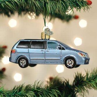 Old World Christmas Blown Glass Soccer Mom Minivan Ornament