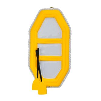 Yellow Raft With Paddles Ornament Personalized