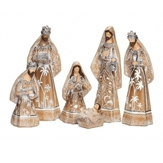 Nativity with Native American Carvings Set