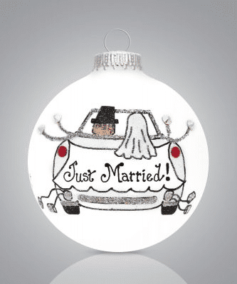 Just Married Car Ball Ornament