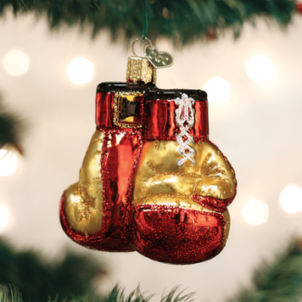 Boxing Gloves Blown Glass Ornament - Old World Christmas
