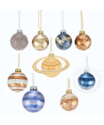 Complete Set of Solar System Glass Ornaments