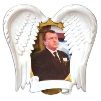 ogg080 loving memory angel wings frame memorial ornament