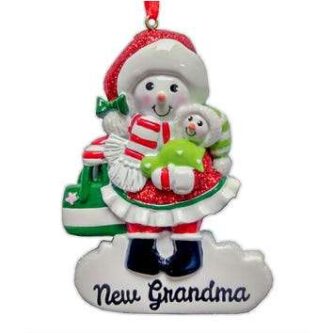 New Grandma Snow Woman Ornament Personalized