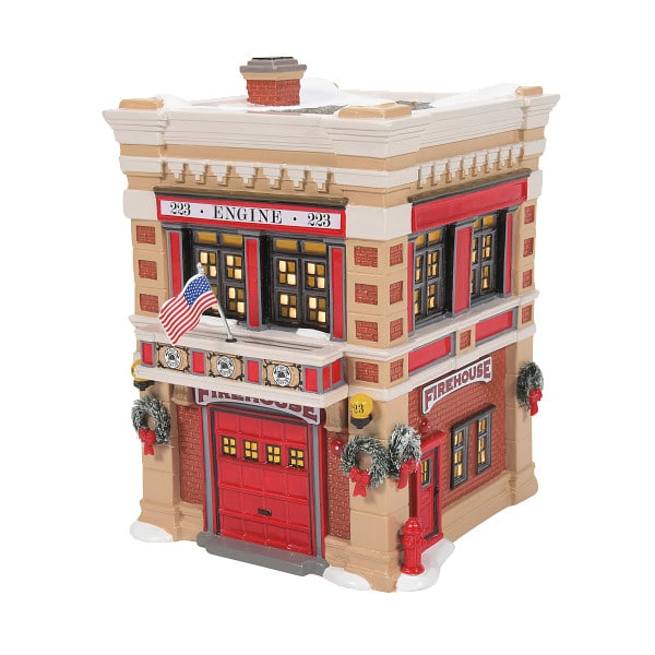 Front Engine 223 Fire House and Accessories Dept 56 Snow Village