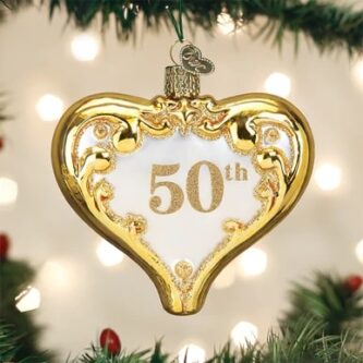 50th Anniversary Heart Ornament Old World Christmas
