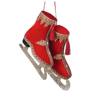 Decorated Red Skates Ornament