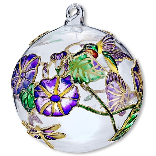 Hummingbird Floral Cloisonné Ornament