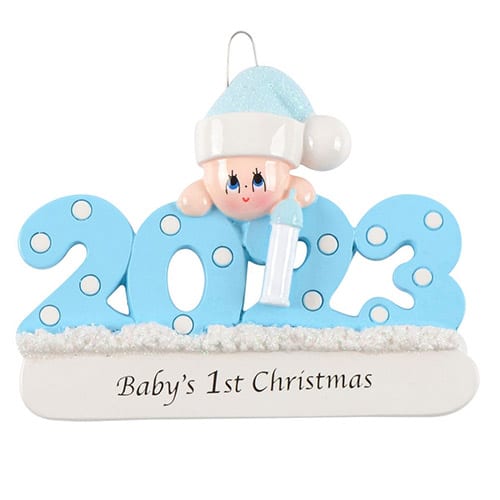 2023 Babys 1st Christmas Ornaments Personalized Blue