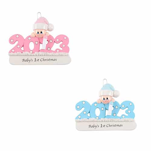 2023 Babys 1st Christmas Ornaments Personalized Both