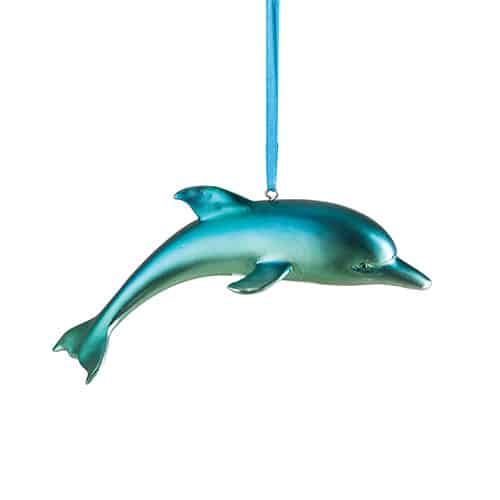 Iridescent Blue Dolphin Ornament