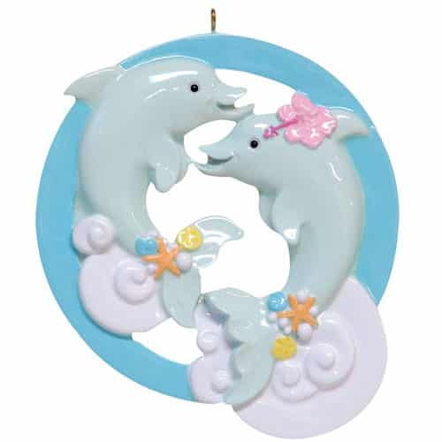 Loving Dolphin Couple Ornament Personalized