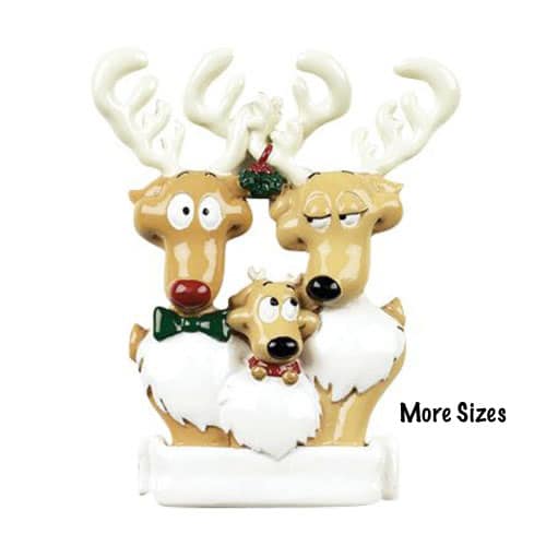 Reindeer Family Ornament Personalized 2