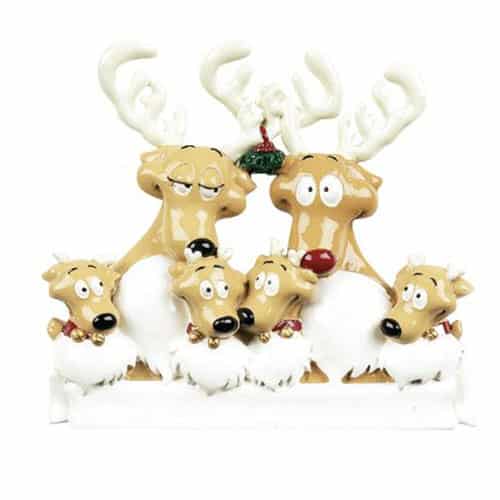 Reindeer Family Ornament Personalized 6